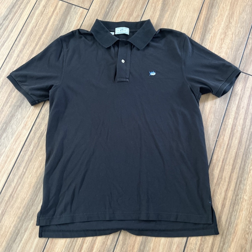 Southern Tide The Skipjack Polo Mens Size M Black Short Sleeve